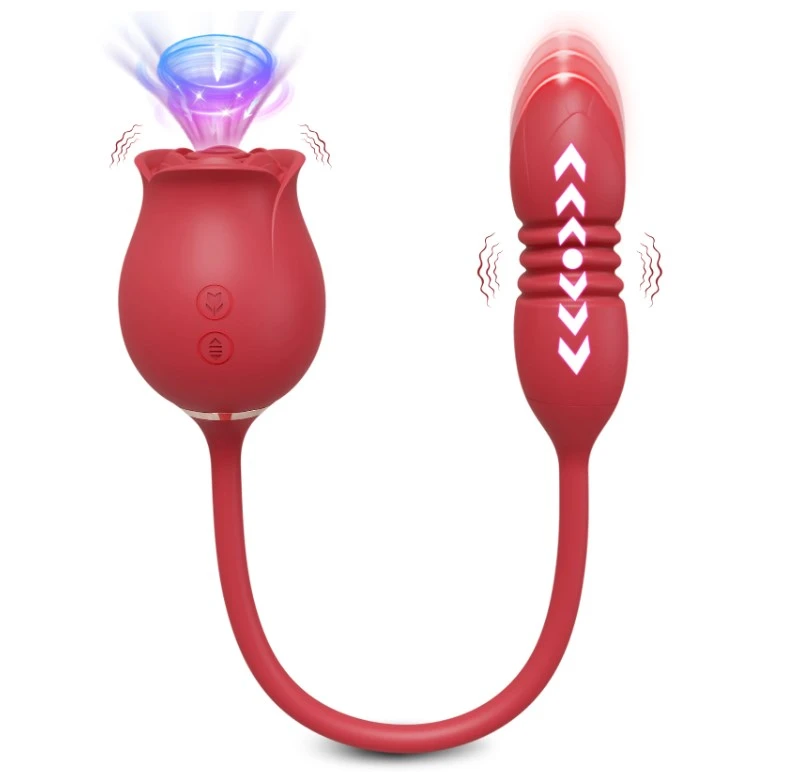 Rose Sucking Sex Toys Dildo Vibrator for Women 3in1 - image 1
