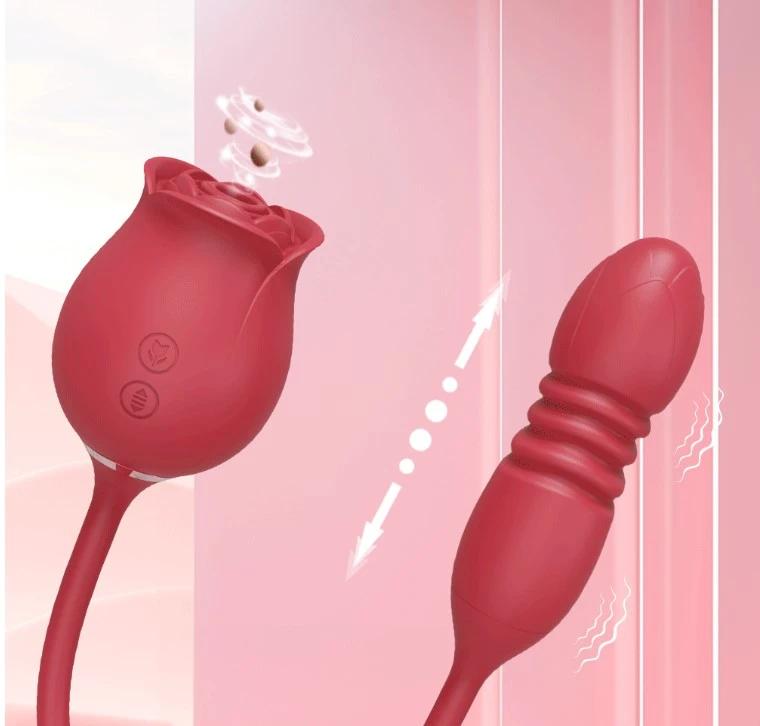 Rose Sucking Sex Toys Dildo Vibrator for Women 3in1 - image 2