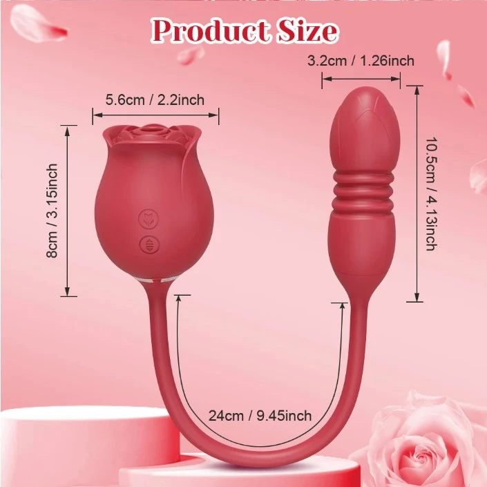 Rose Sucking Sex Toys Dildo Vibrator for Women 3in1 - image 6