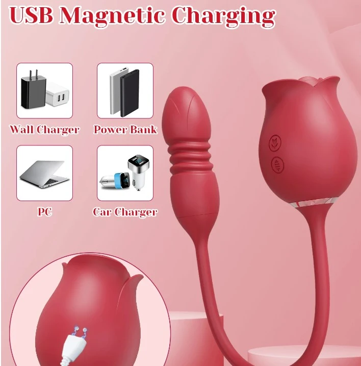 Rose Sucking Sex Toys Dildo Vibrator for Women 3in1 - image 7