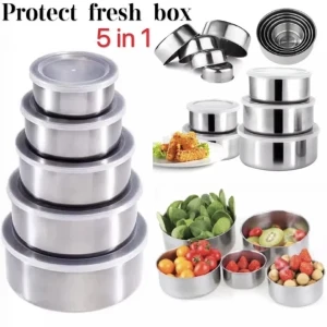 5 Pcs Multifunctional Stainless Steel Protect Fresh Box