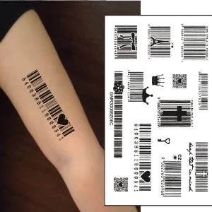 Generic Temporary Tattoo Sticker Barcode Waterproof Mini