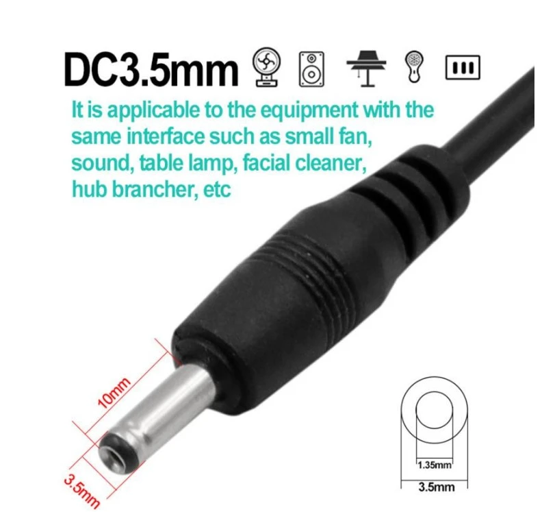 USB to DC 3.5mm  Plug USB 5V Charger power Cable - image 6