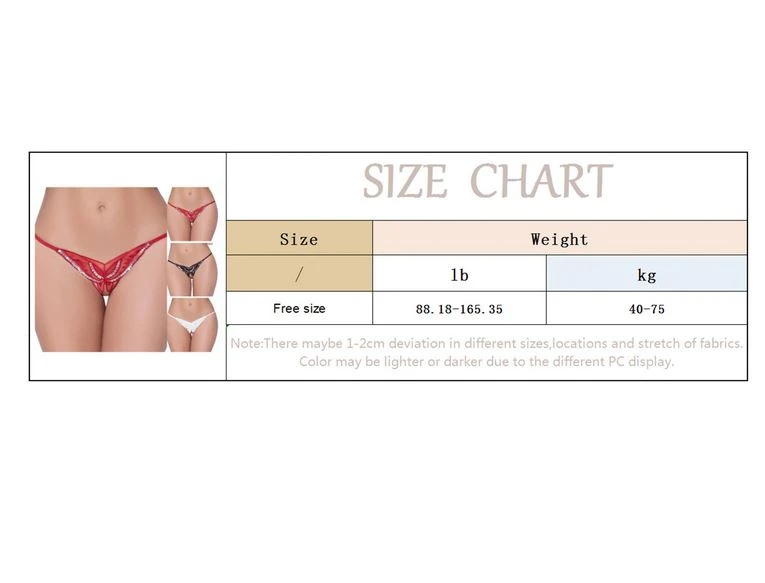 Women Sexy Sequin Embroidery Open Crotch Thong - image 5