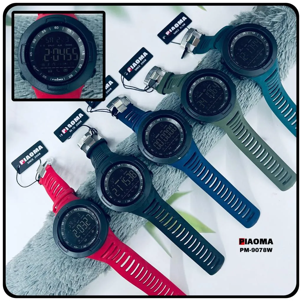 Black Mens Boys Casual Sports Piaoma Watch