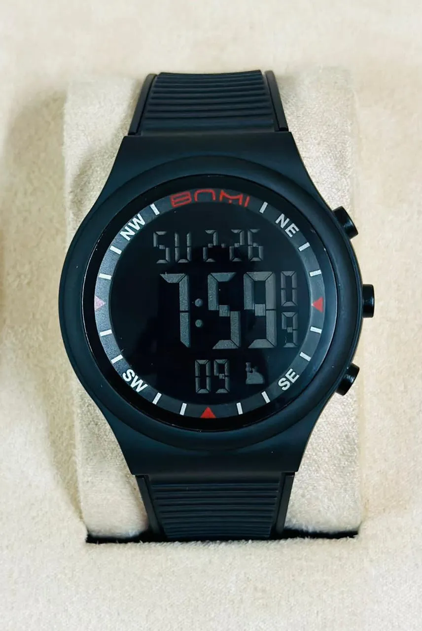 Black New Mens And Boys Casual Sport Digital Black Watch