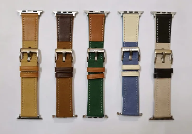Blue,42MM New Lather Strap For Smart Watch 42/44/45mm