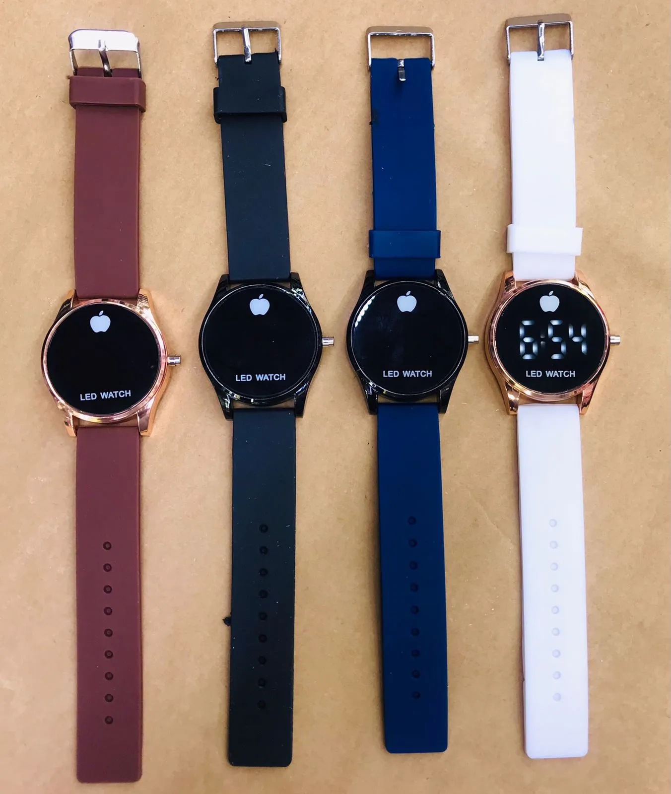 Brown Mens Women Boys Casual Led Watch