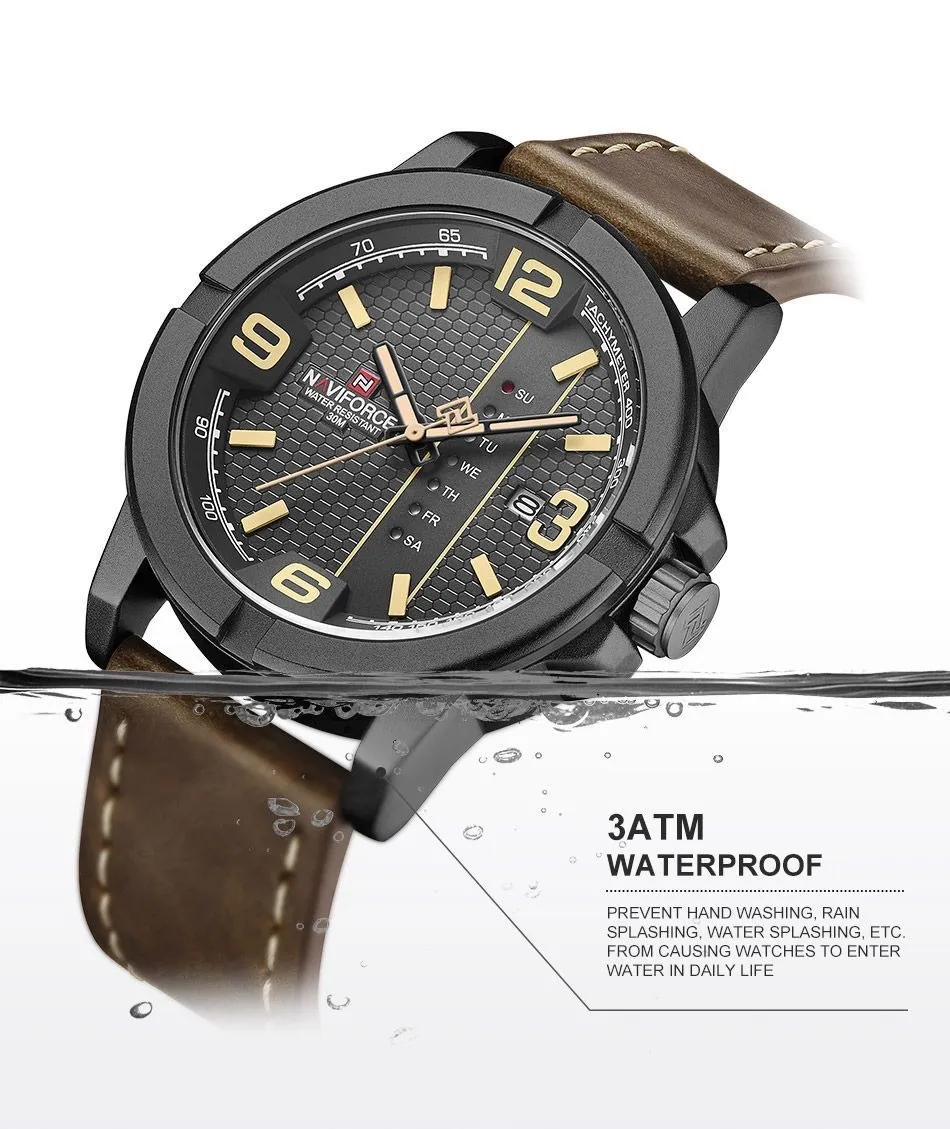Brown New Mens Casual Wristwatch
