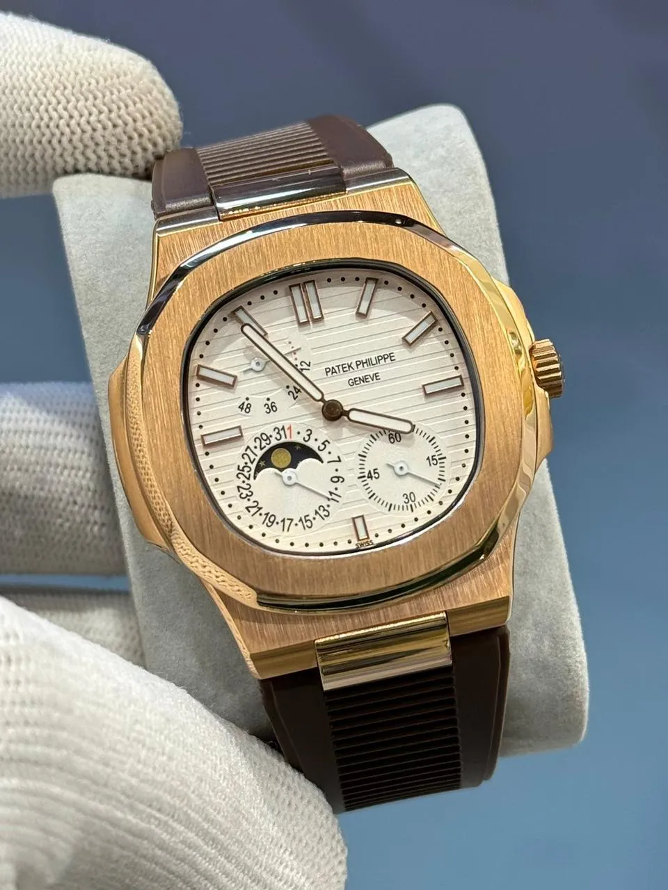 Brown Patek Philippe Premium Quality, Automatic, Sapphire Cr