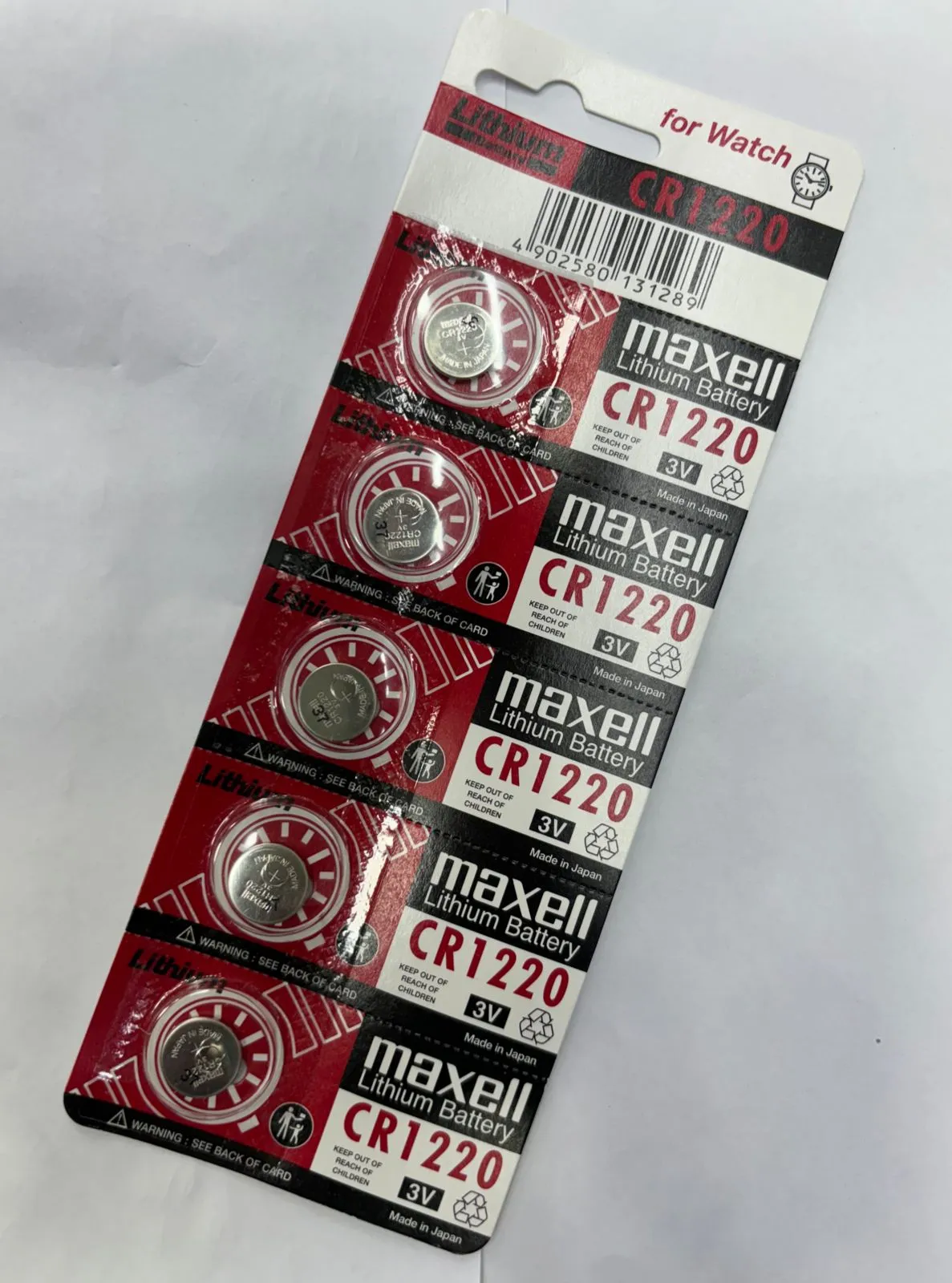 CR1220 Maxell 5pec Battery CR 2016 CR2025 CR2032 CR1220 Lith