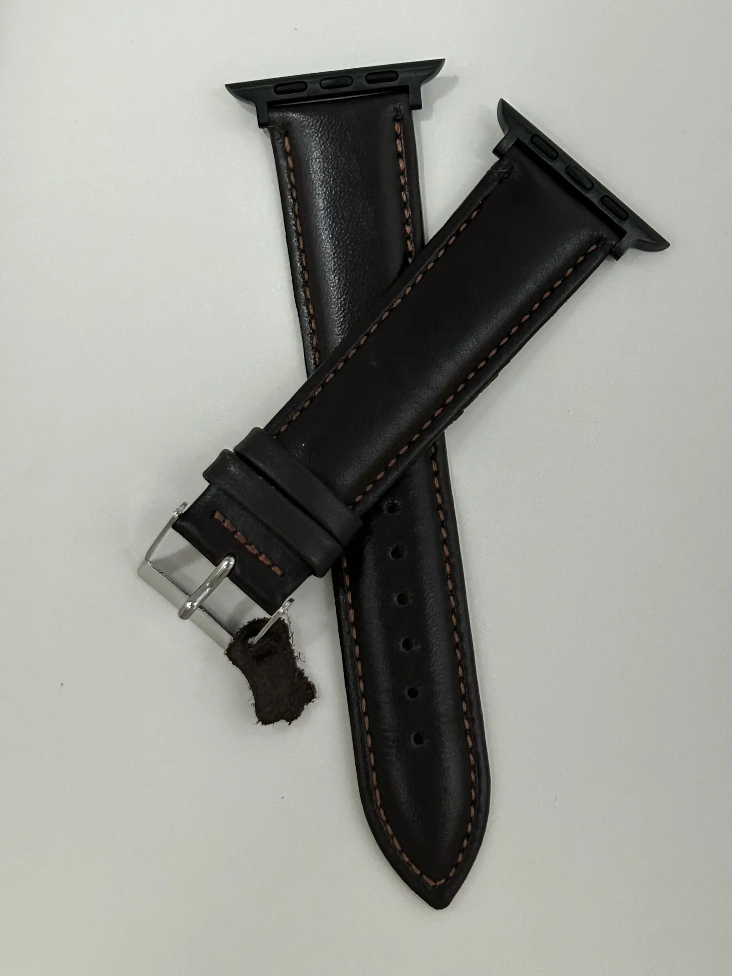 Dark Brown Leather Watch Strap for Apple Watch Ultra Smart W