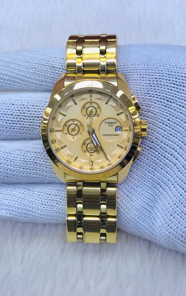 Gold Brown Mens Casual Fashion Wristwatch