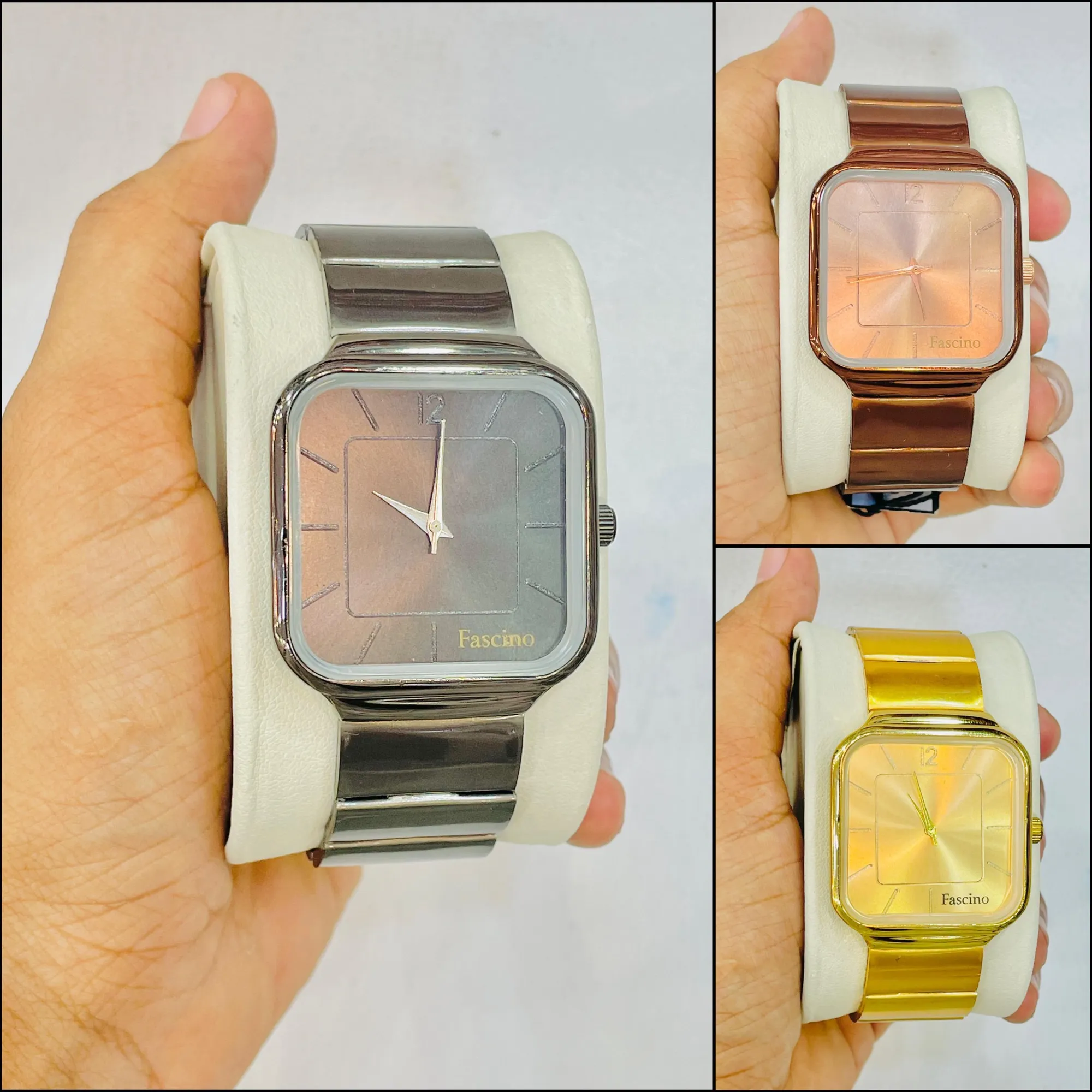 Gold FASCINO FASHION SQUARE WATCH BROWN, GOLD, BLACK