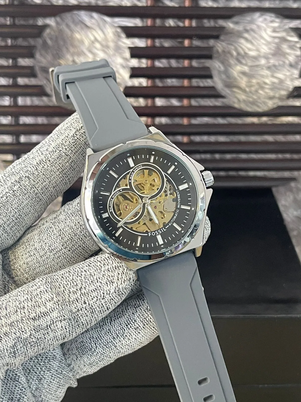Grey New Automatic Mens boys casual fashion business Watch