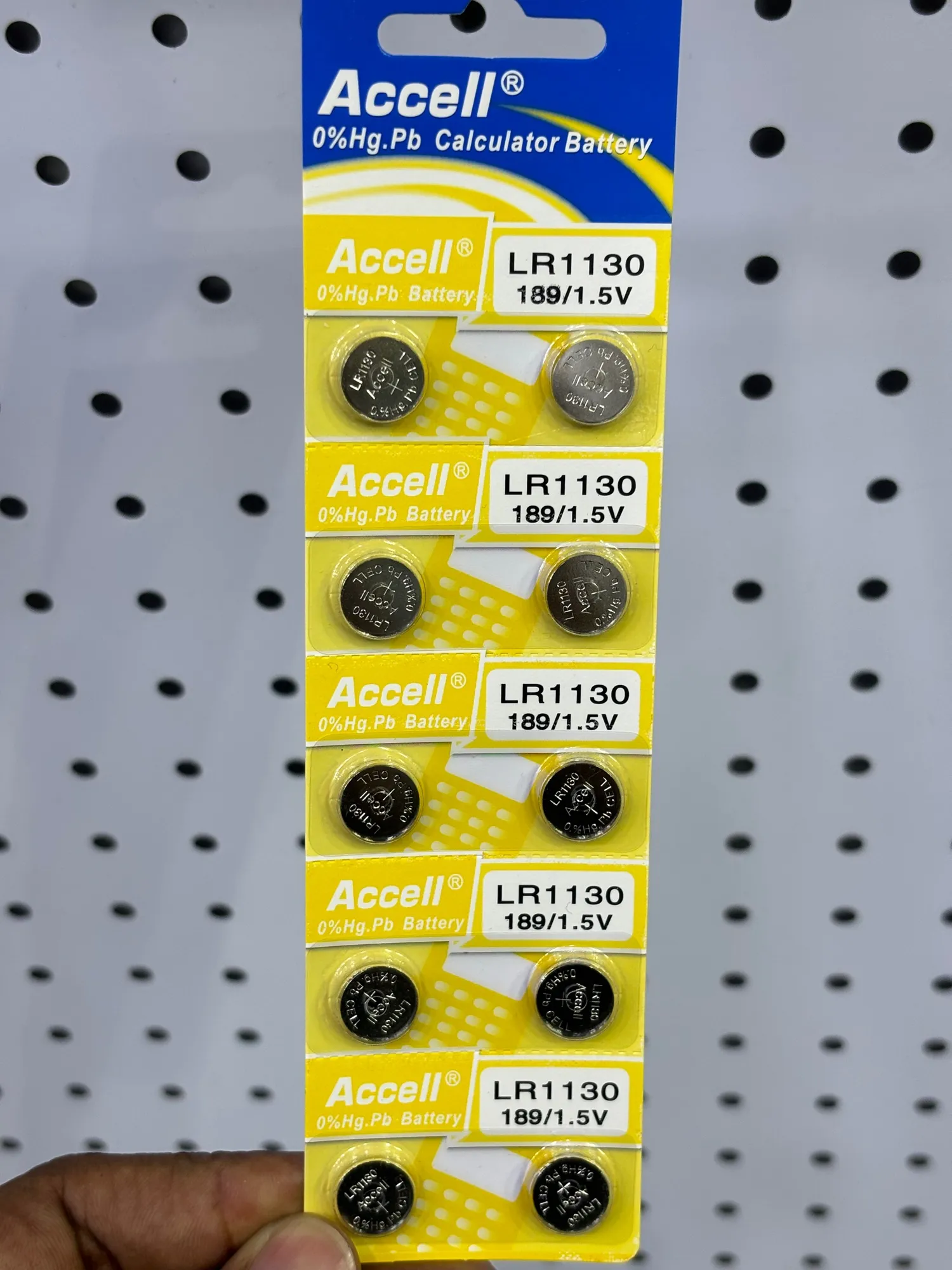 Silver 10 PCS Accell LR1130 Battery