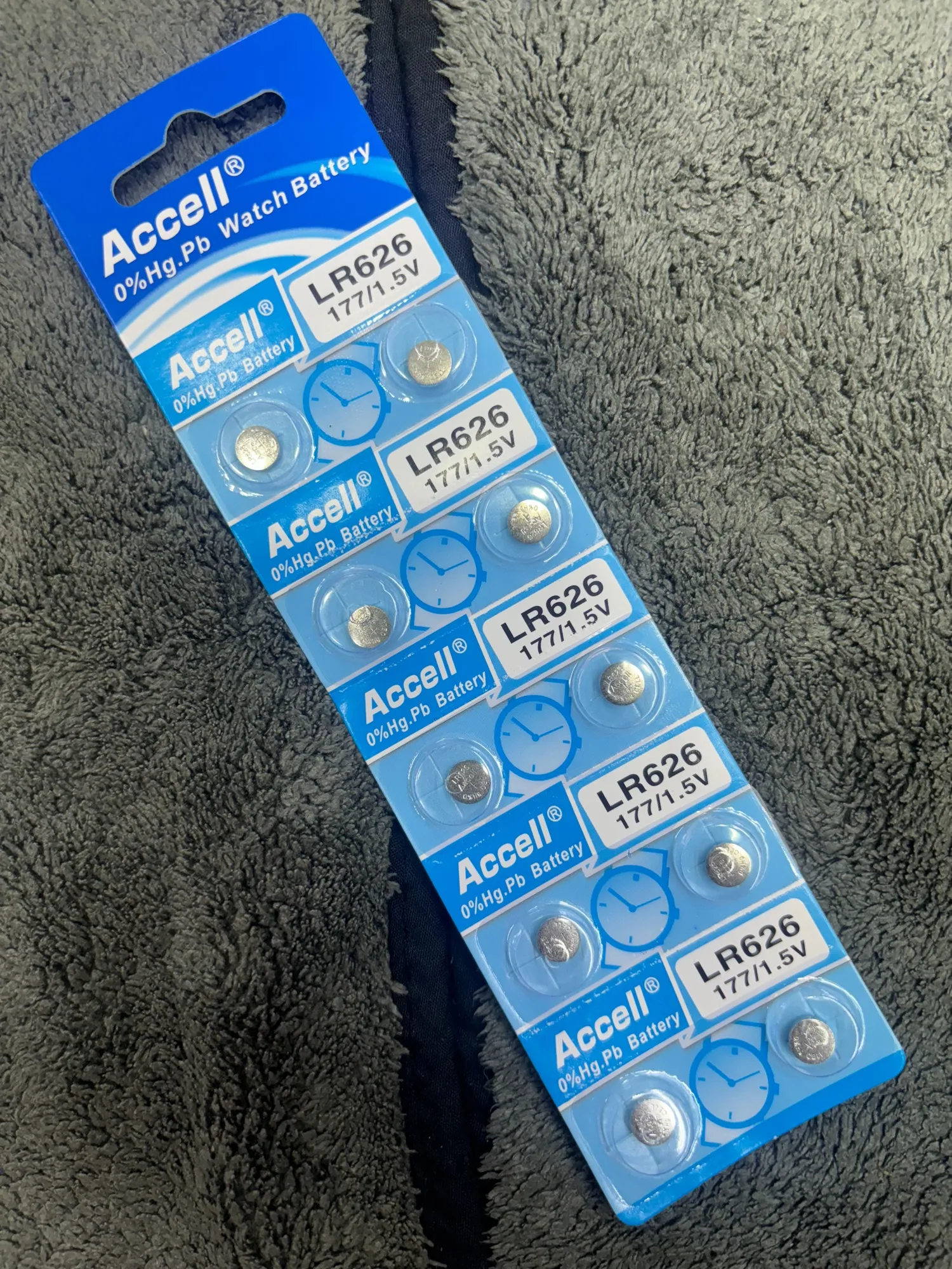 Silver 10 PCS LR 626 Accell BATTERY