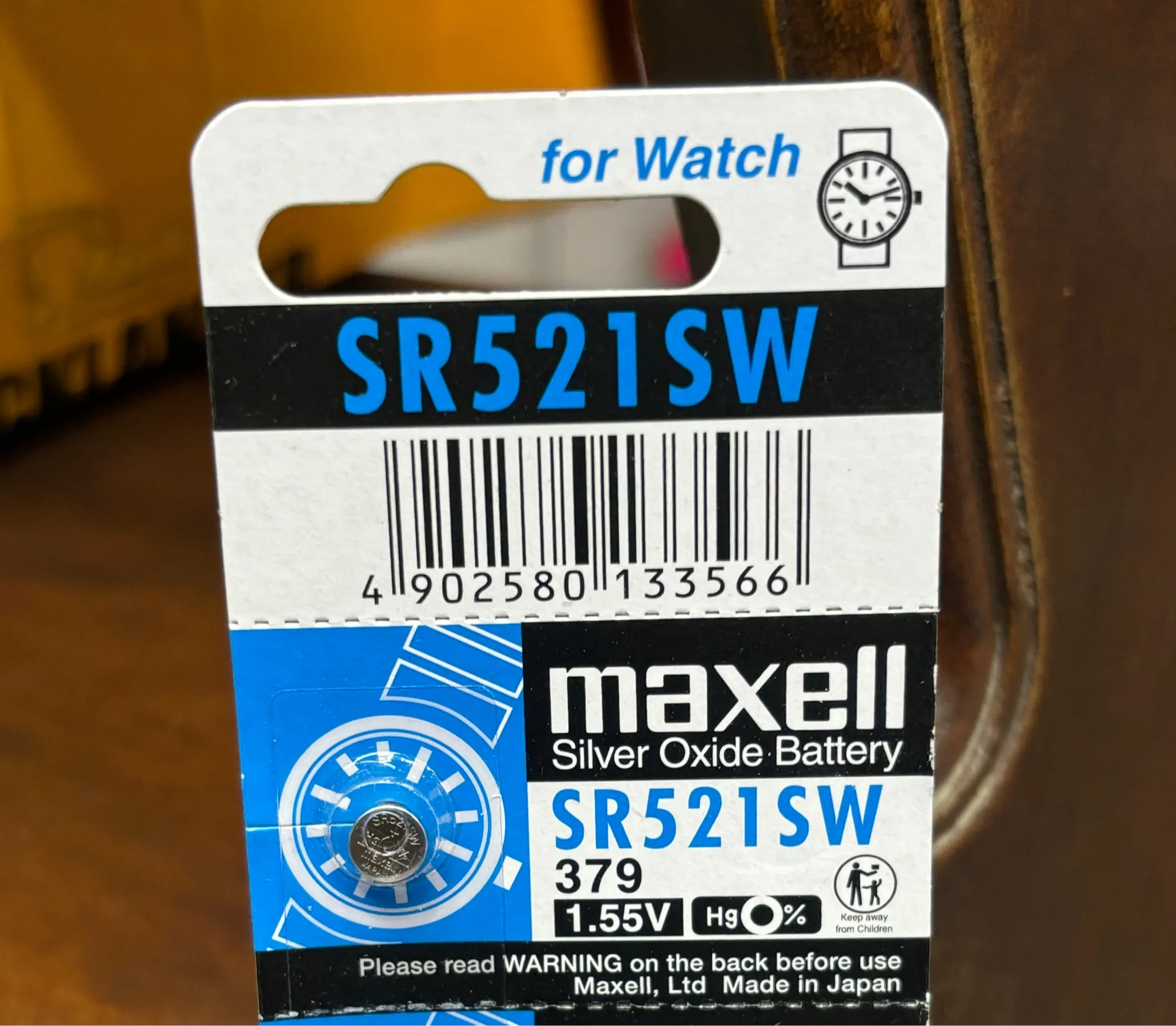 Silver Maxell Silver Oxide Battery SR521SW