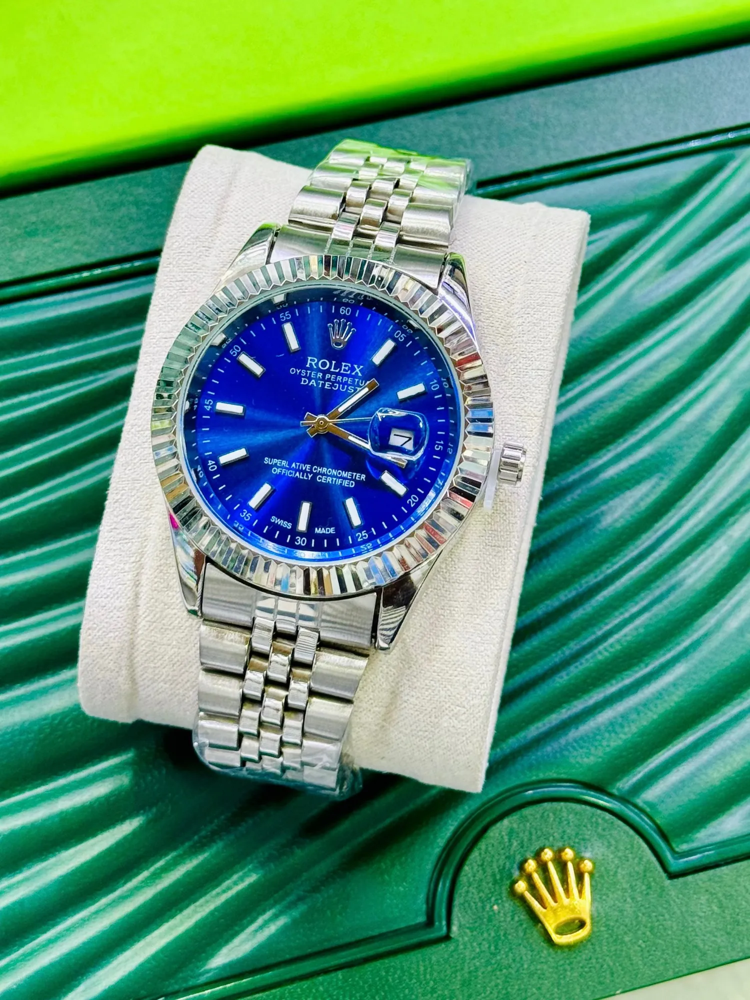 Silver Men Casual Rolex DateJust Watch