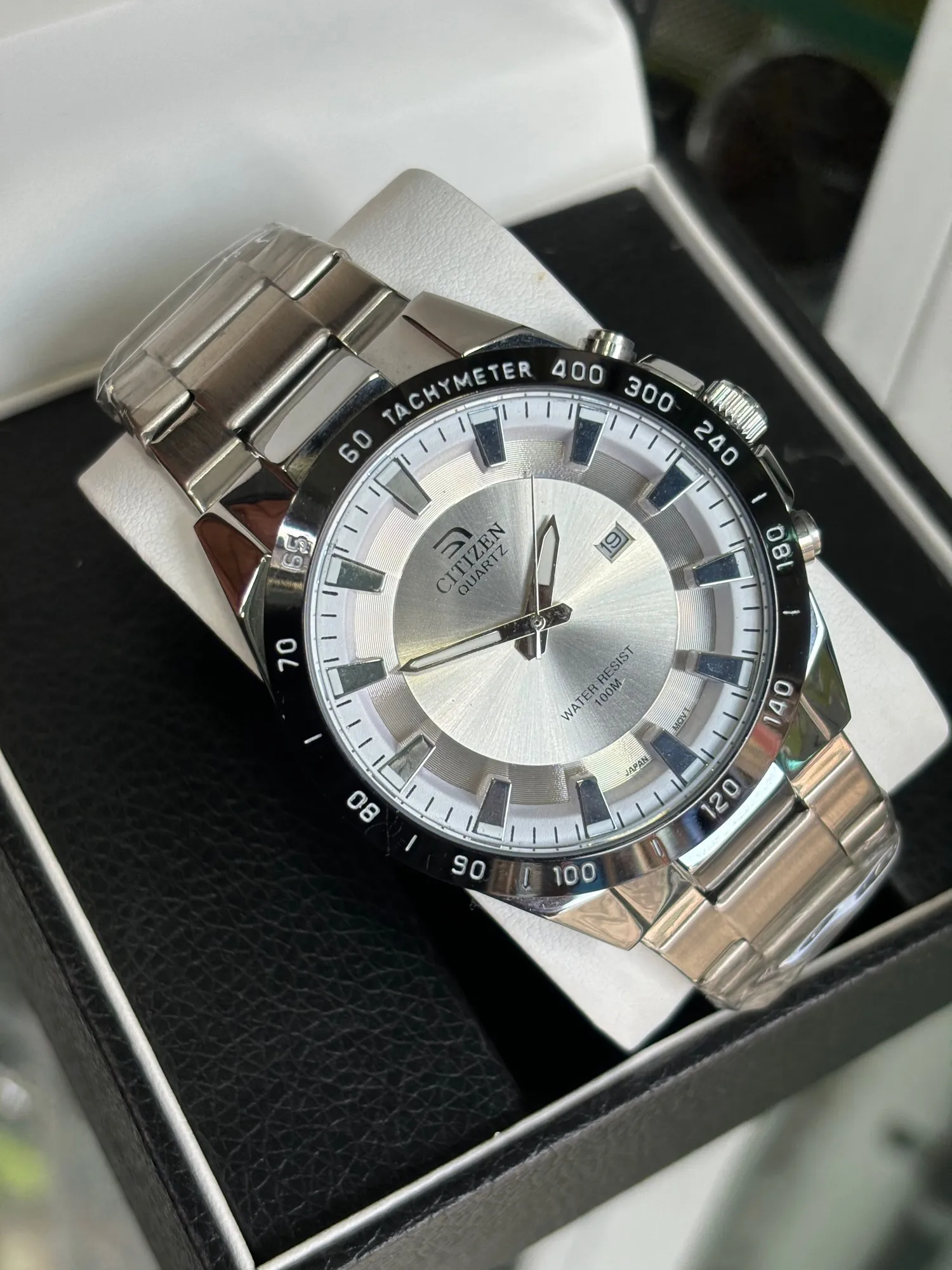 Silver Mens Casual Fashion Silver Citizen Wristwatch