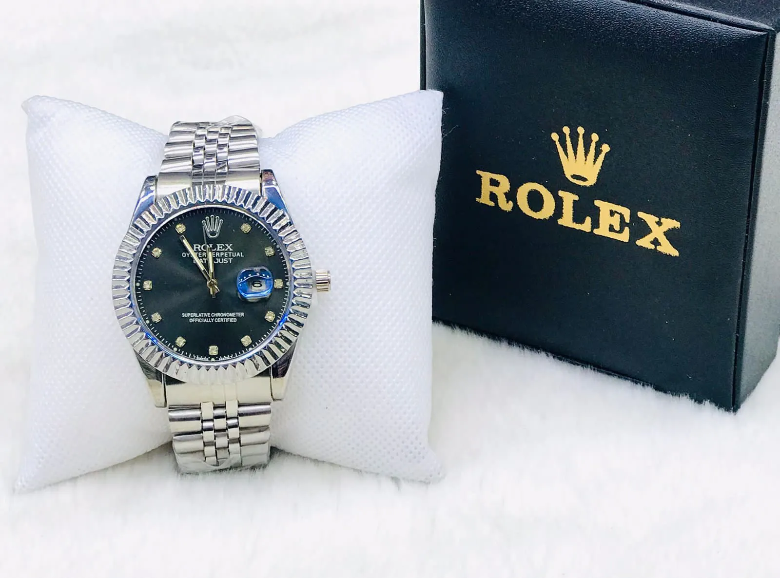 Silver Mens Casual Rolex Brand Boys Watch