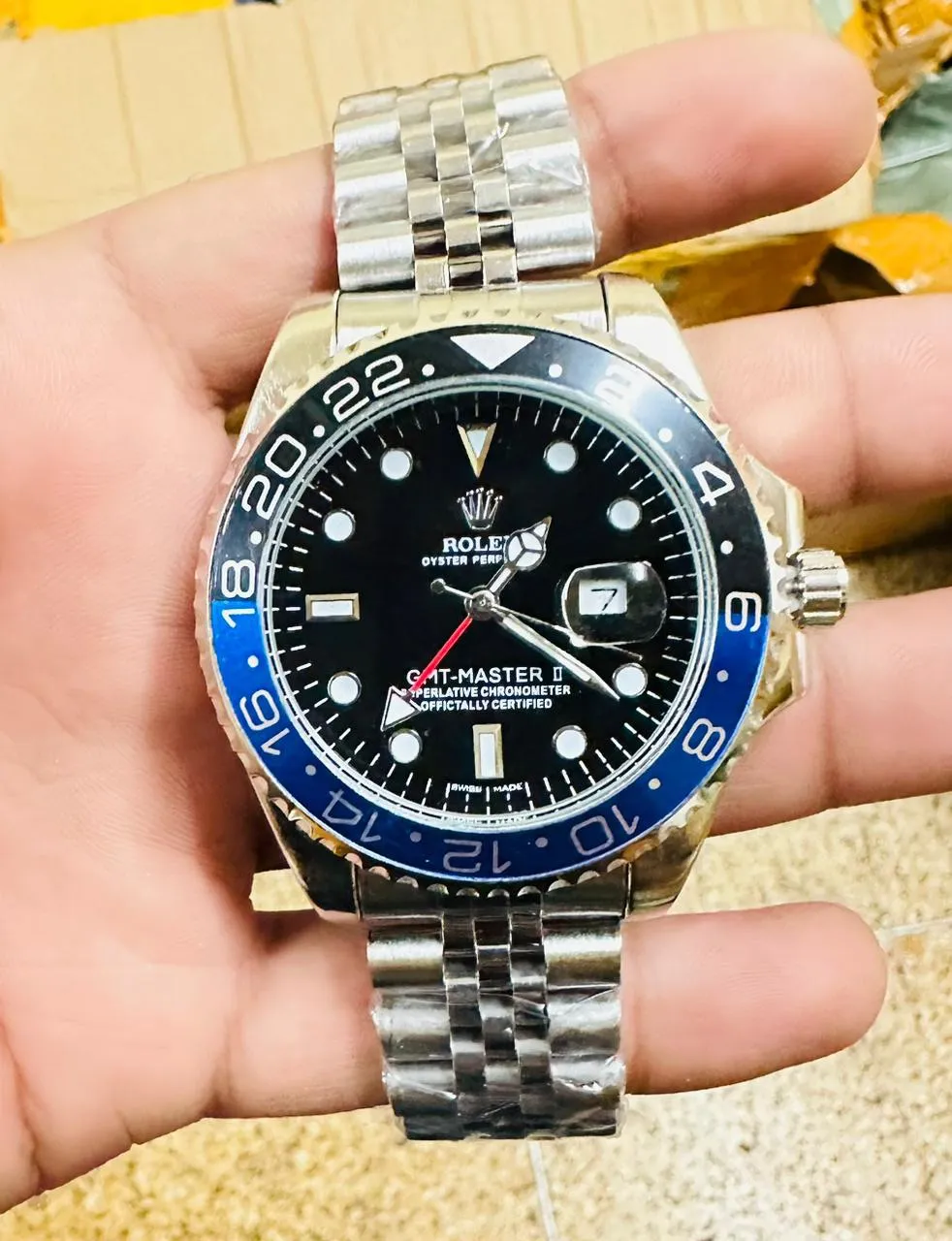 Silver Mens Casual Rolex Watch Boys Gift