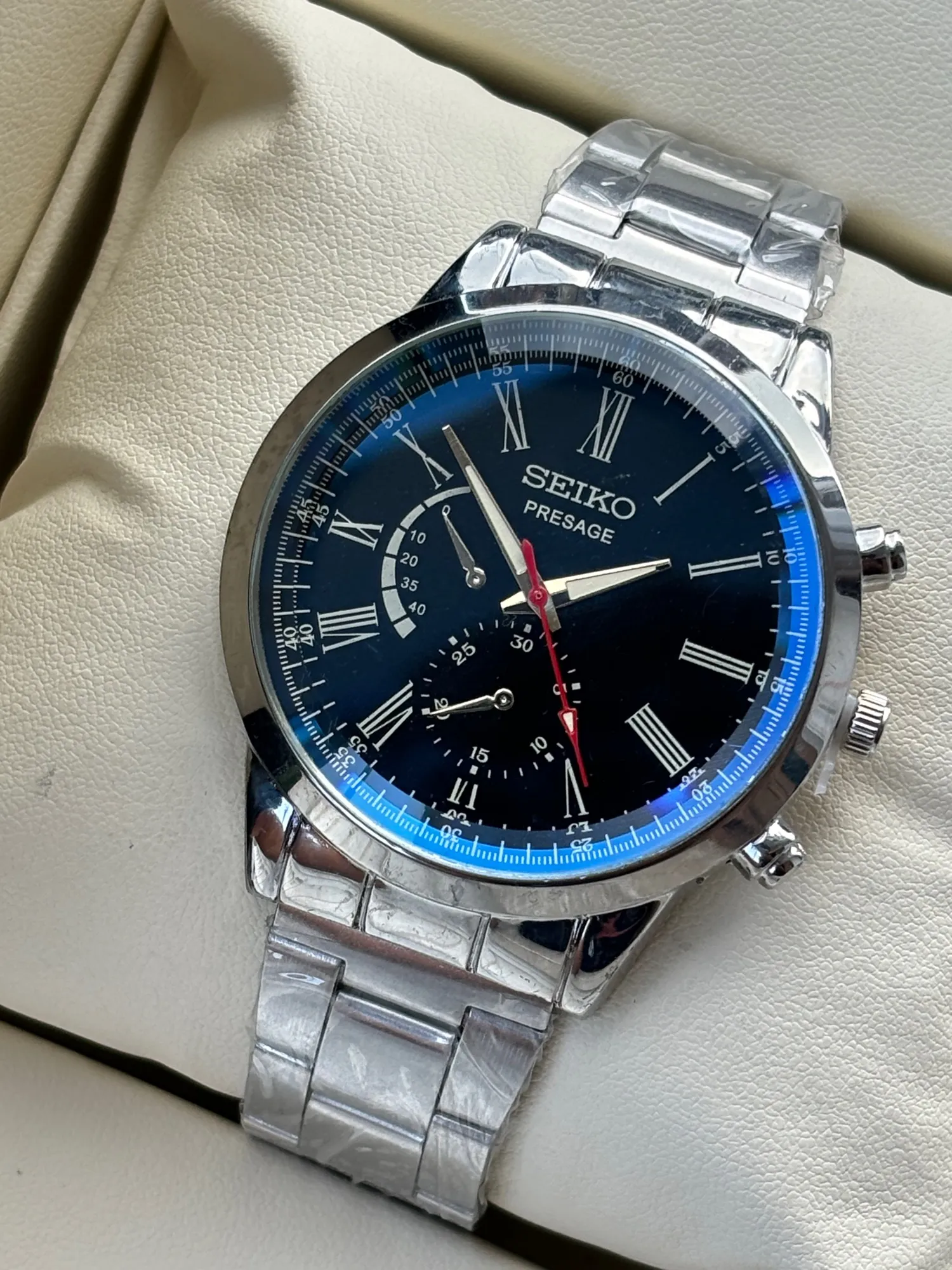Silver New Mens Boys Casual Business Watch Seiko