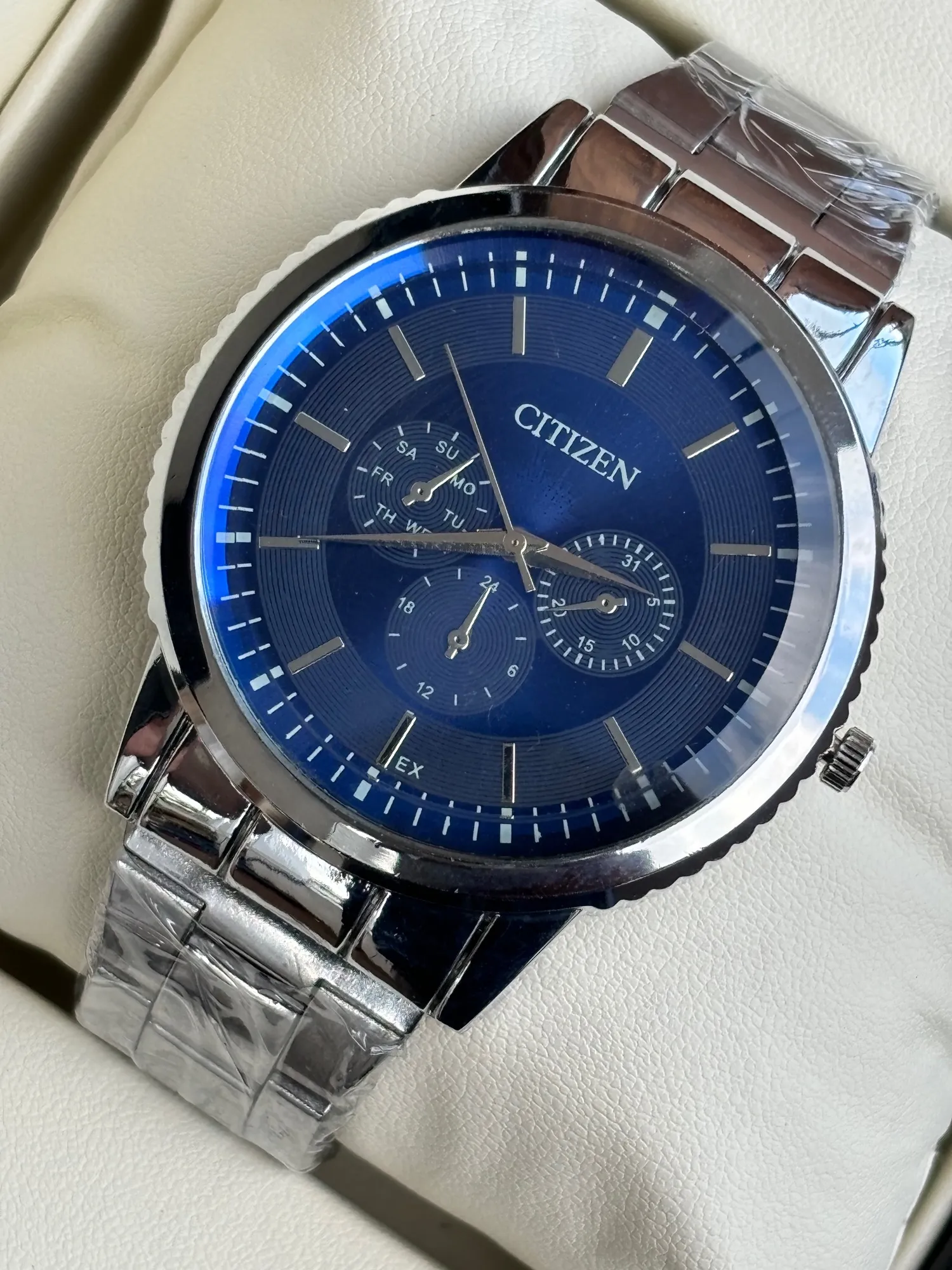 Silver New Mens Boys Casual Fashion Business Citizan Watch