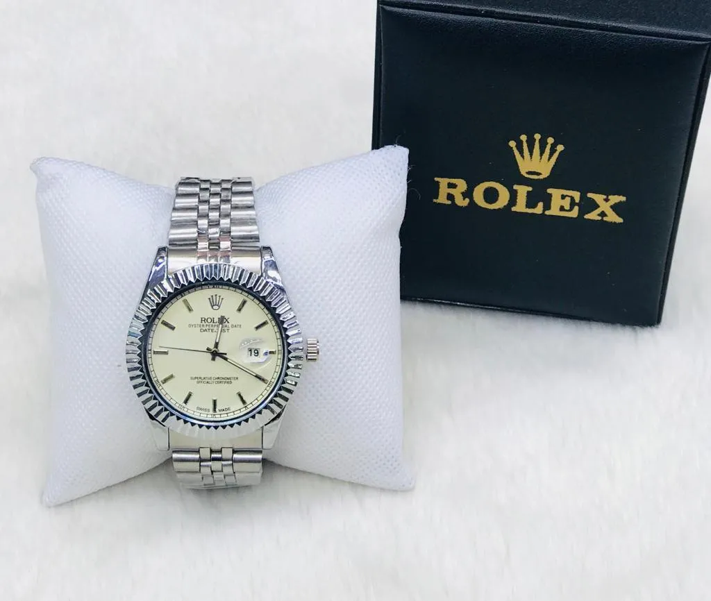 Silver New Mens Boys Casual Simple Gold Watch