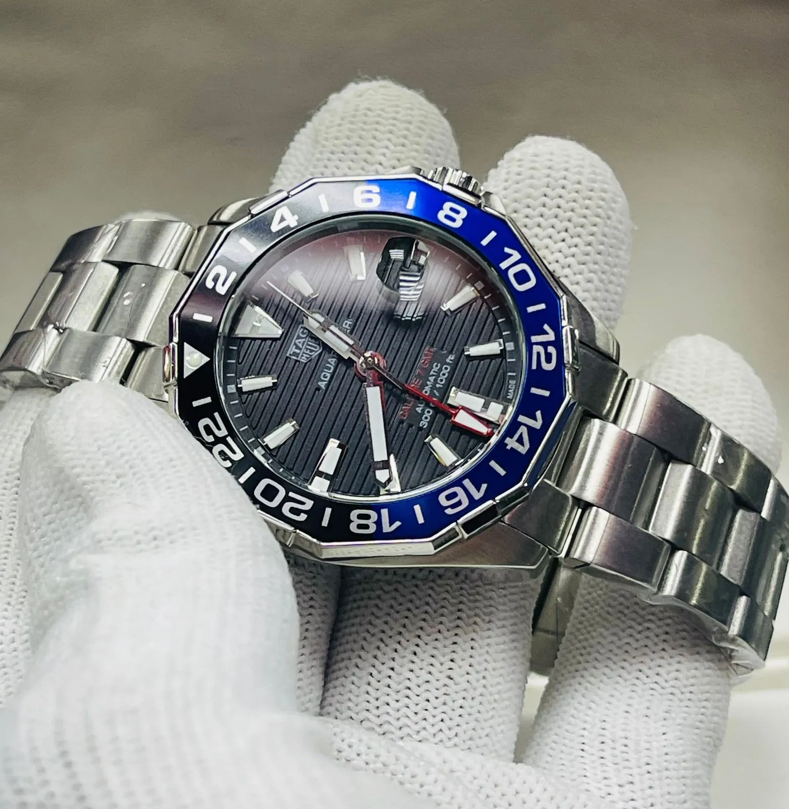 Silver New Mens Boys Casual TAG HUER AQUARACER GMT MASTER