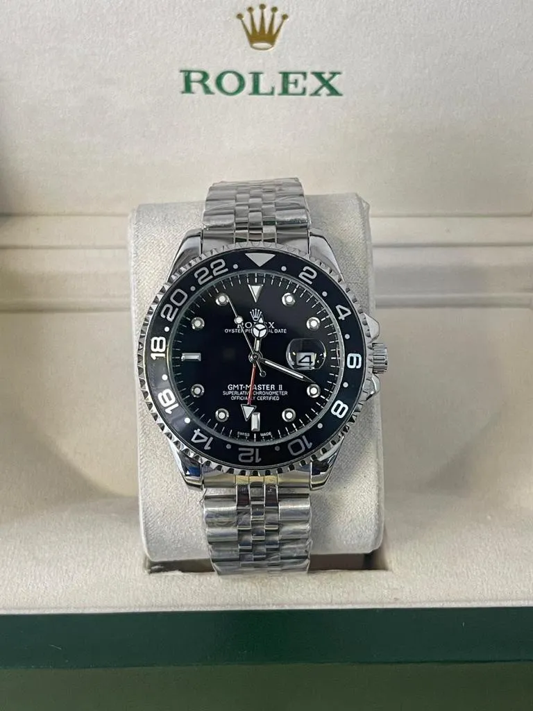 silver New Mens Boys Fashion Rolex Watch
