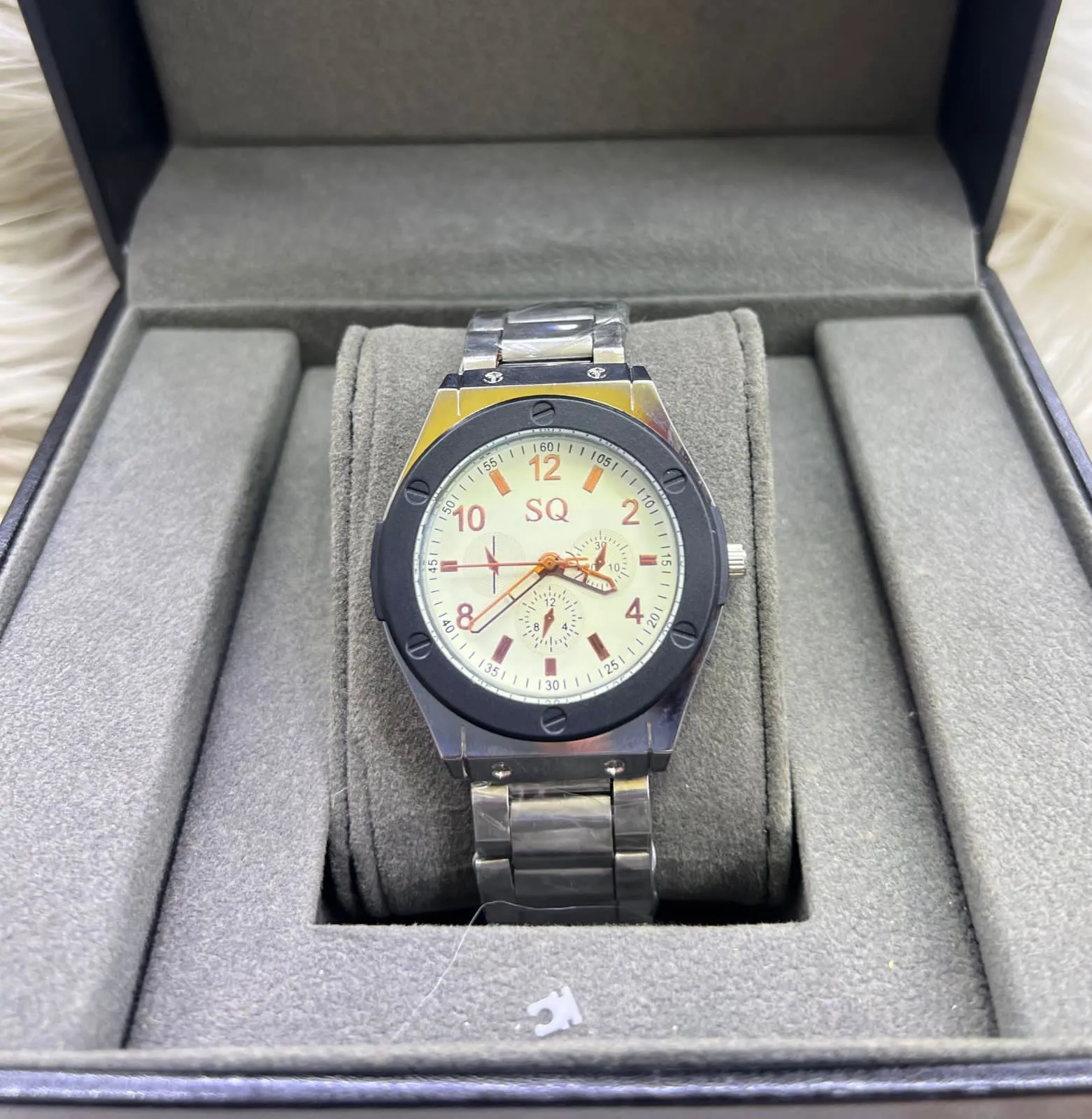 Silver New Mens Casual Black/Silver Watches