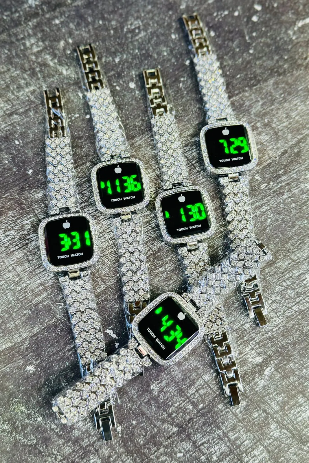 Silver Womens Casual Led Silver Rose Gold Black Watch