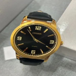 Black Mens casual leather watch