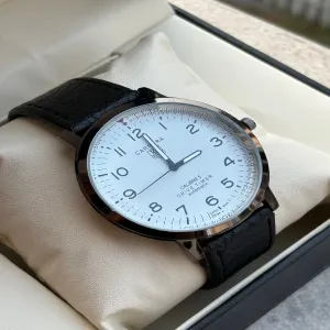 Black NEW MENS CASUAL BLACK STRAP WATCH