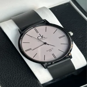 Black Simple Mens And Boys Casual Black Watch
