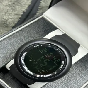 Black Simple Mens Boy Casual Shorts Digital Watch