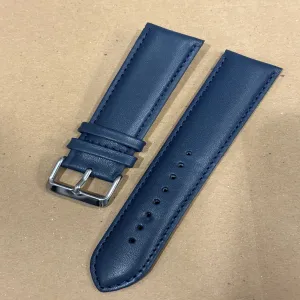 Blue 20mm  Blue Lather Strap Watch