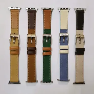 Blue,42MM New Lather Strap For Smart Watch 42/44/45mm