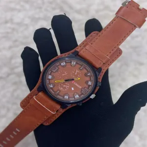 Brown New  Mens WatchTop Brand Luxury Calendar Fashion Leath