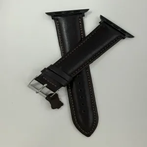 Dark Brown Leather Watch Strap for Apple Watch Ultra Smart W