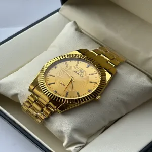 Gold Mens And Boys Casual Gold Rolex Watch