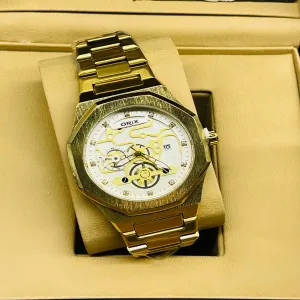 gold Mens And Boys Casual Wristwatch
