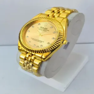 GOLD Mens Wrist Rolex Casual Boys Watch