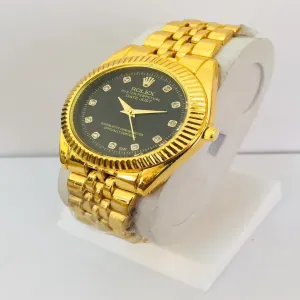 gold Mens Wrist Rolex Casual Boys Watch