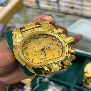 Gold New Mens And Boys Casual Gold INVICTA Watch