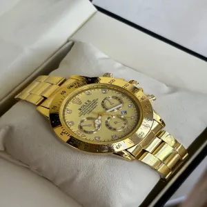 Gold New Mens And Boys Casual Rolex Two Tone/Gold Watch