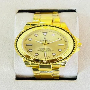 Gold New Mens And Boys Casual Submariner Gold Rolex Watch