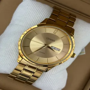Gold New Mens Boys Casual  Citizan Watch