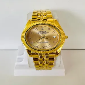 GOLD New Mens Boys Casual Fashion Rolex Watch